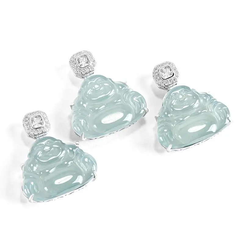 Artisan Lock Heart Jade High Ice Jade Jadeite Necklaces Women's-4