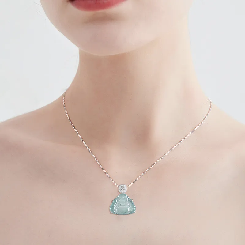 Artisan Lock Heart Jade High Ice Jade Jadeite Necklaces Women's-1