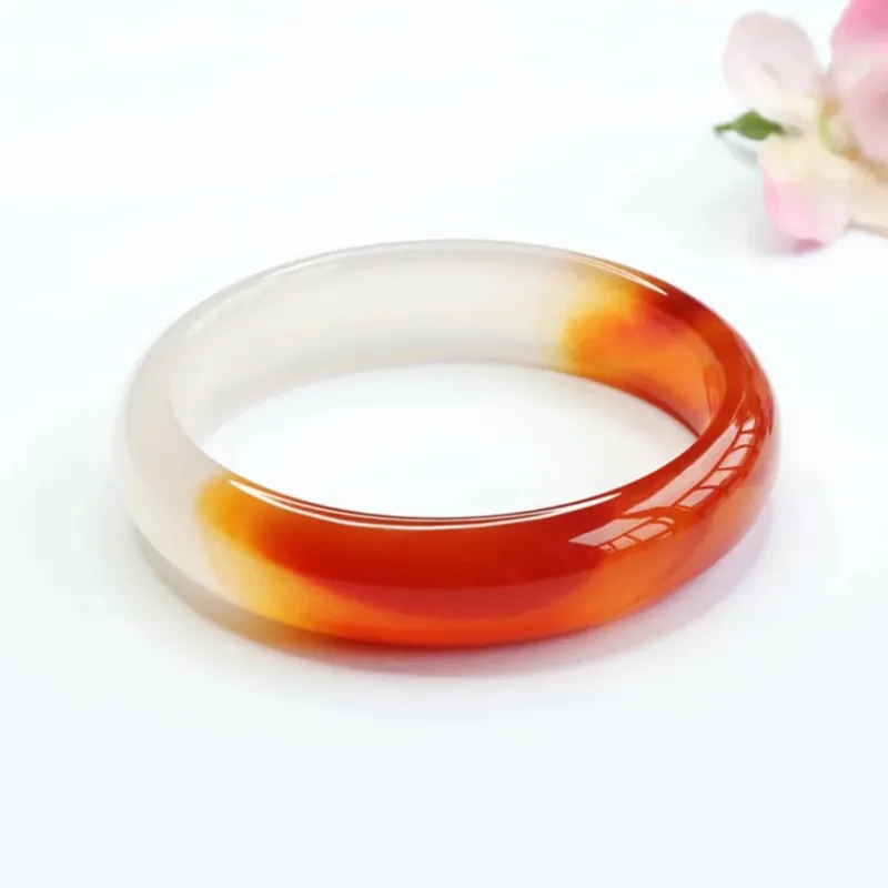 Artisan Lock Heart Jade Natural Chalcedony Bangles Unisex-6