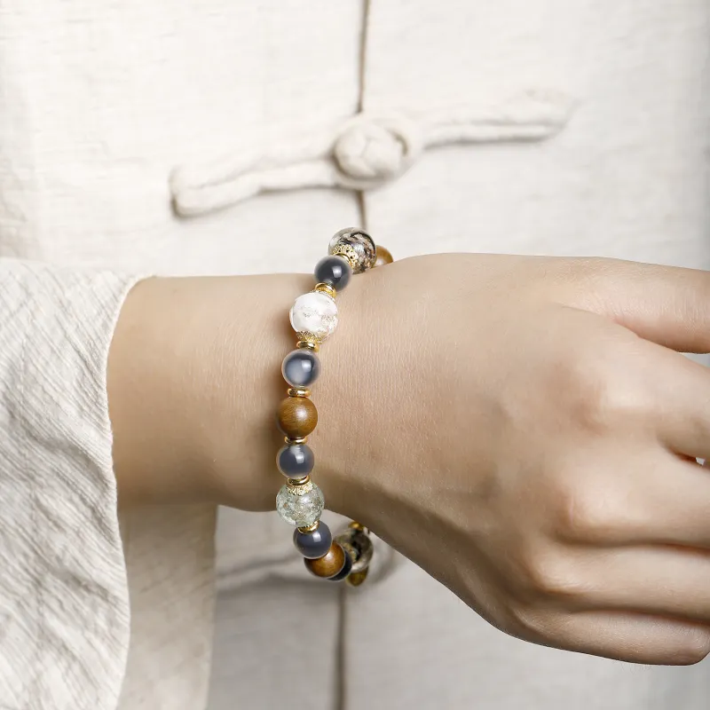 Artisan Lock Heart Jade Agate Bracelets Unisex-2