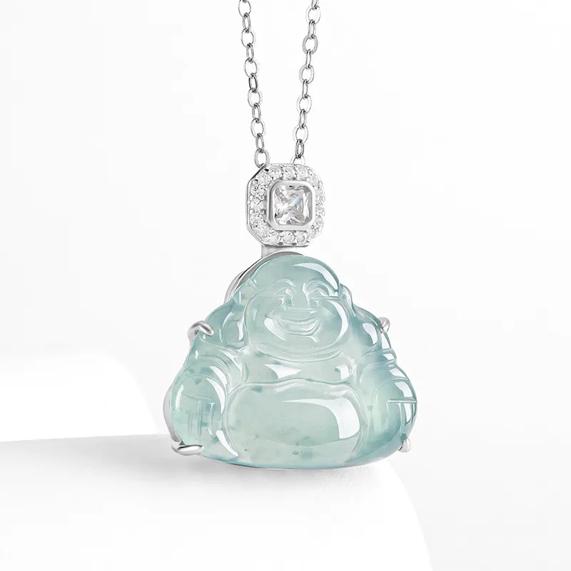 Artisan Lock Heart Jade High Ice Jade Jadeite Necklaces Women's-2