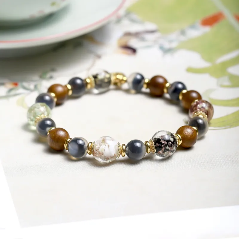 Artisan Lock Heart Jade Agate Bracelets Unisex-4