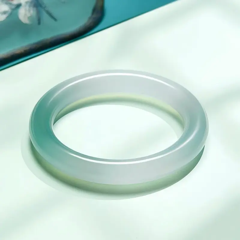 Artisan Lock Heart Jade Natural Chalcedony Jade Bangles Women's-2