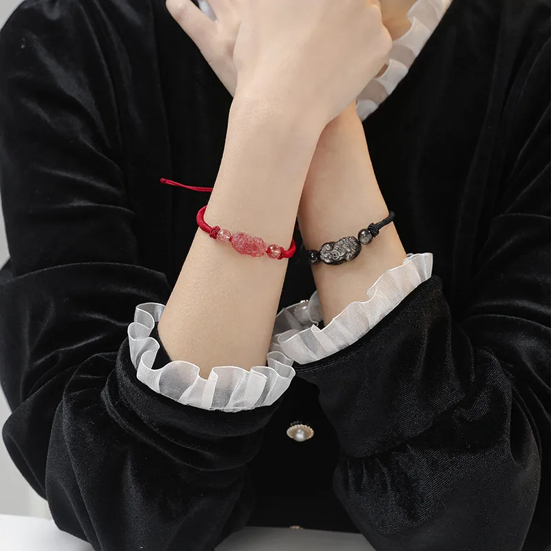 Artisan Lock Heart Jade Obsidian Jade Bracelets Unisex-10