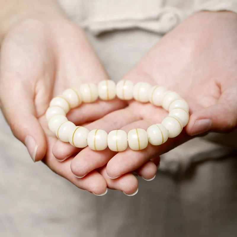 Artisan Lock Heart Jade White Jade Bodhi Bracelets Unisex-2