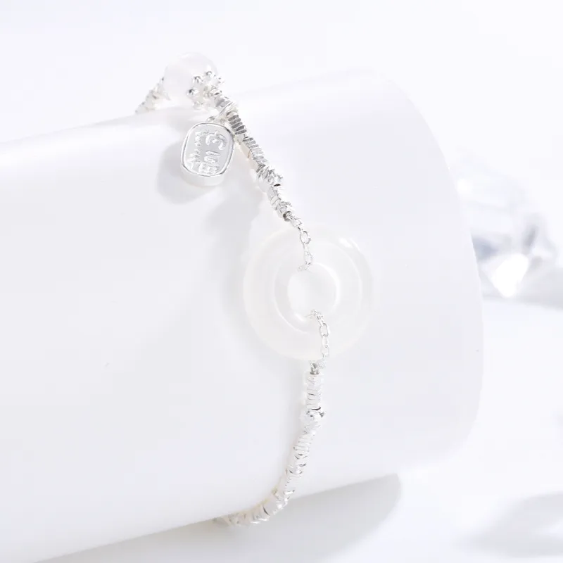 Artisan Lock Heart Jade Chalcedony Jade Bracelets Women's-3