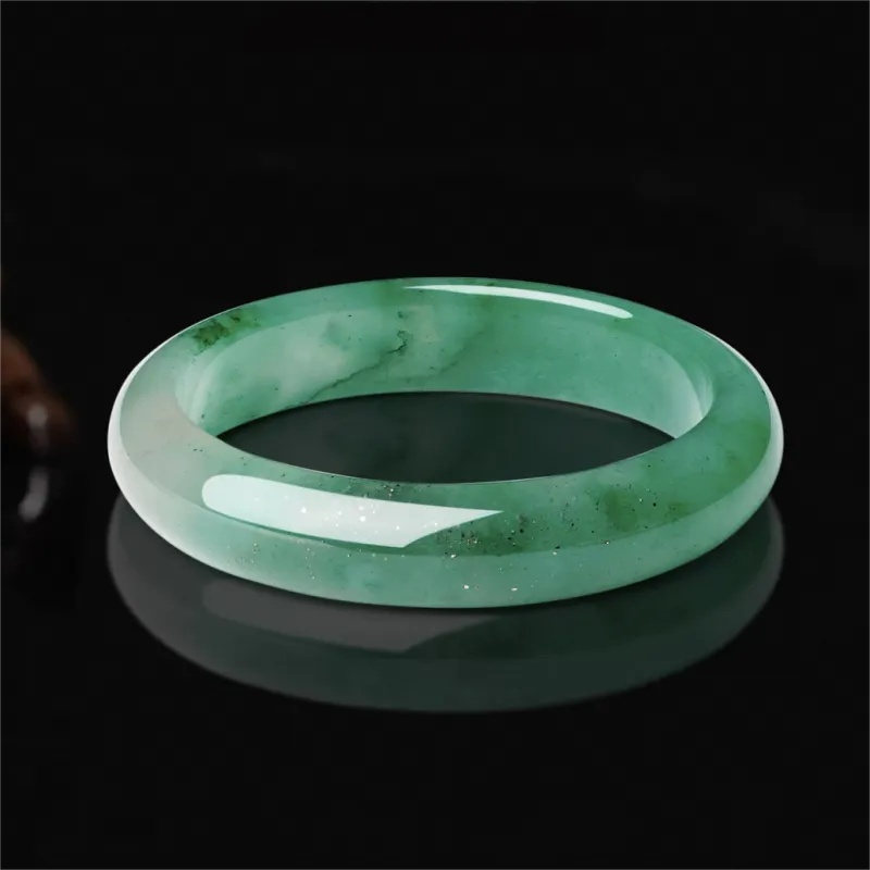 Artisan Lock Heart Jade Natural African Emerald Bangles Unisex-3