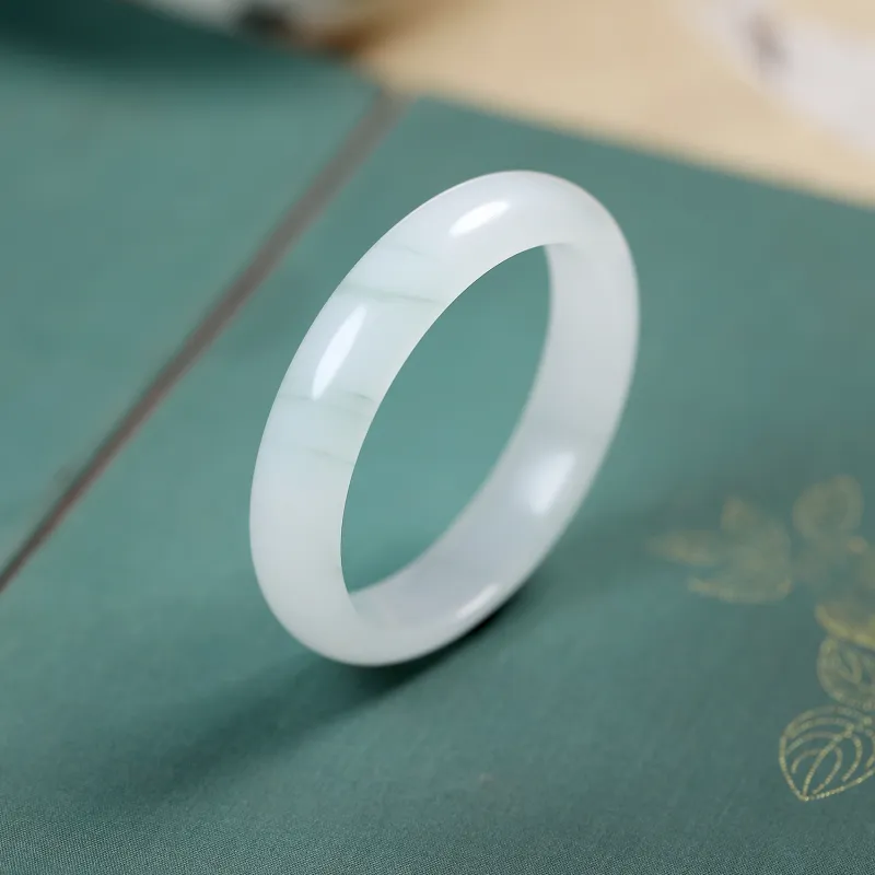 Artisan Lock Heart Jade Natural Tianshan Jade Bangles Unisex-2