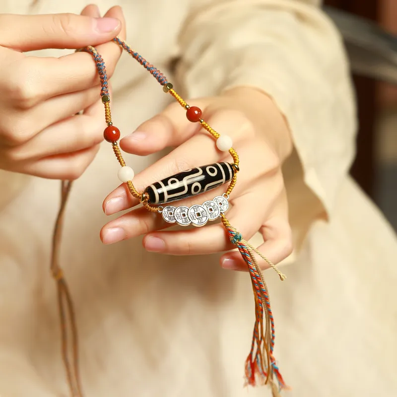 Artisan Lock Heart Jade Agate Jade Necklaces Unisex-2