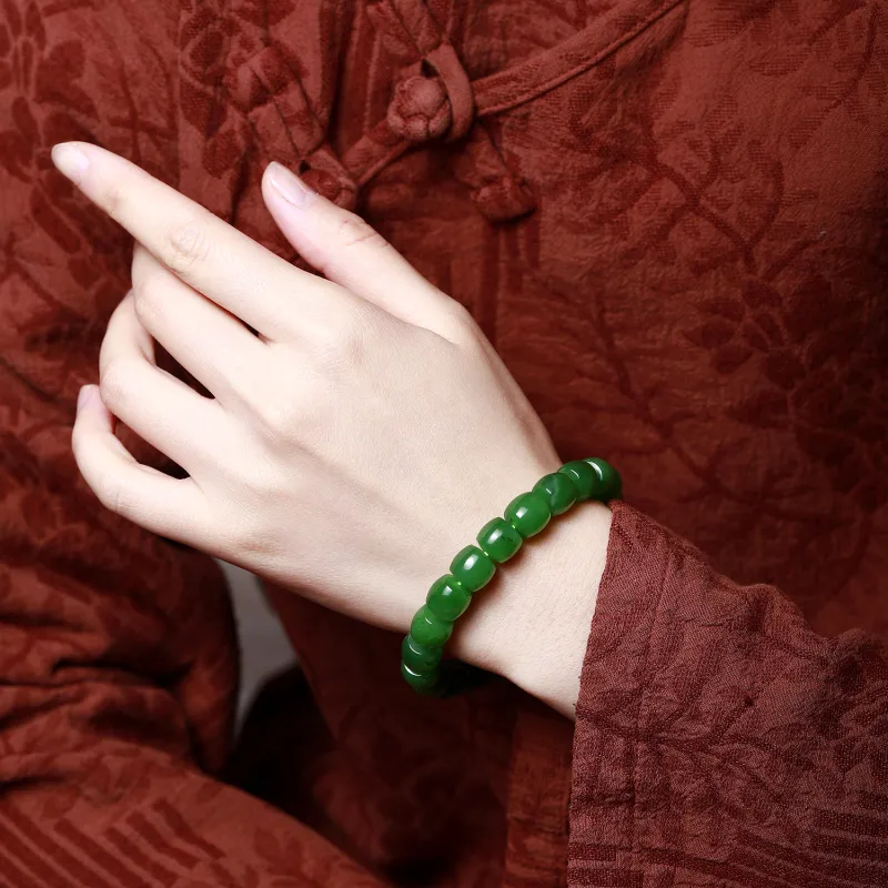 Artisan Lock Heart Jade Hetian Jade Bracelets Jasper Unisex-5