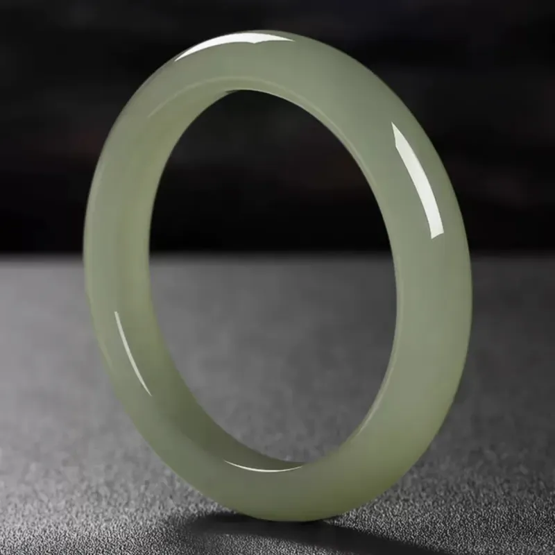 Artisan Lock Heart Jade Hetian Jade Bangles Green Jade Women's-4
