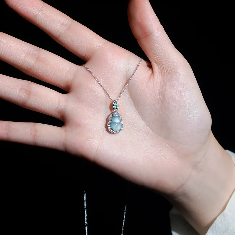 Artisan Lock Heart Jade Glutinous Jade Necklaces Women's-8