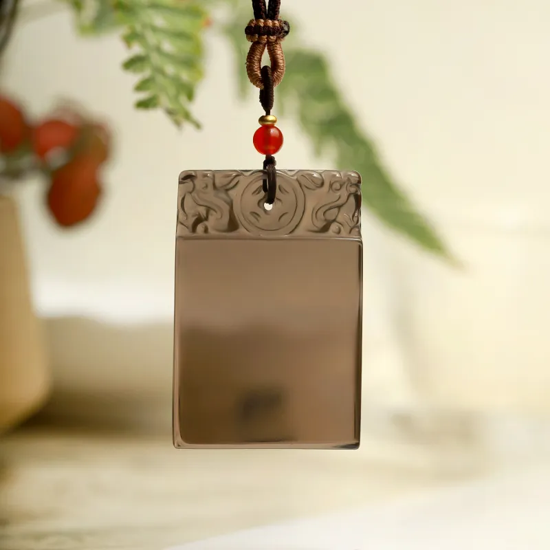 Artisan Lock Heart Jade Obsidian Necklaces Unisex Obsidian-4
