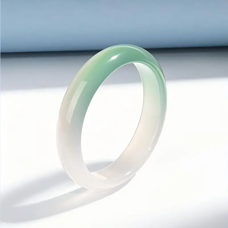 Artisan Lock Heart Jade Chalcedony Bangles Women's-3