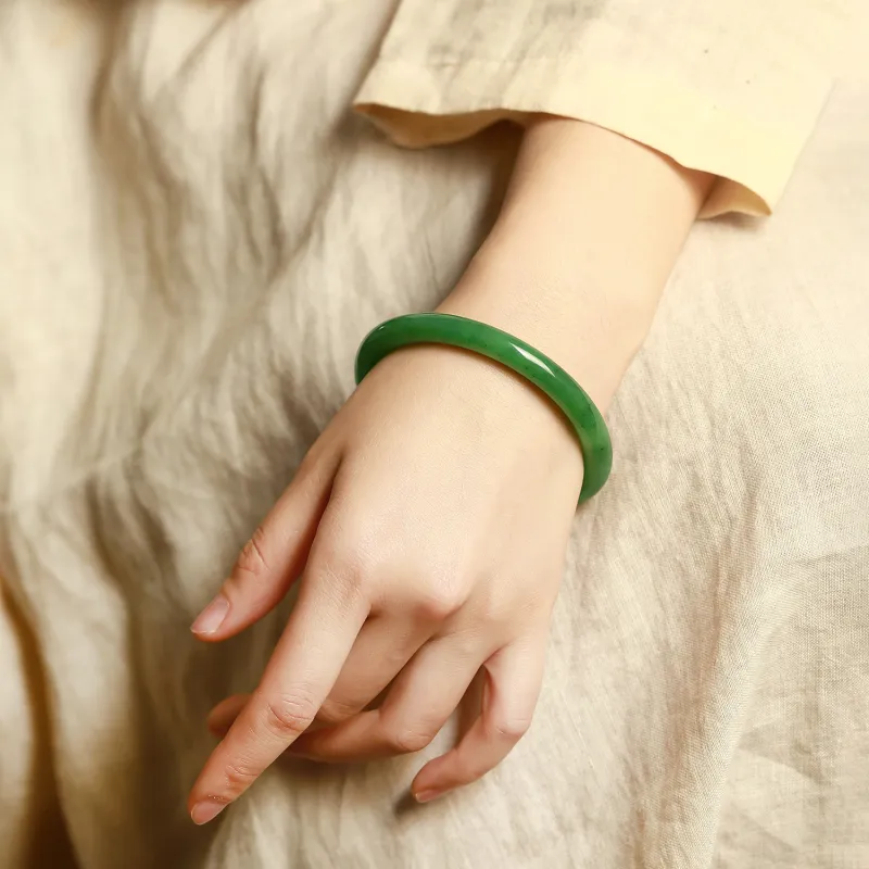 Artisan Lock Heart Jade Hetian Jade Bangles Women's Jasper-1