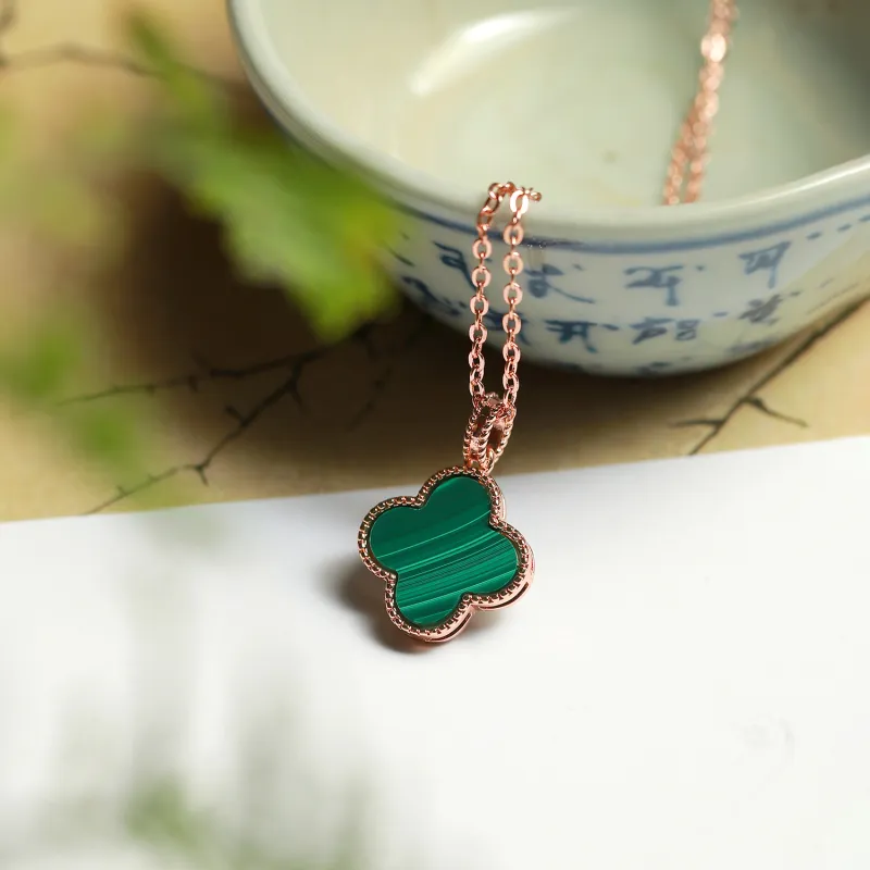 Artisan Lock Heart Jade Malachite Necklaces Women's Malachite-3
