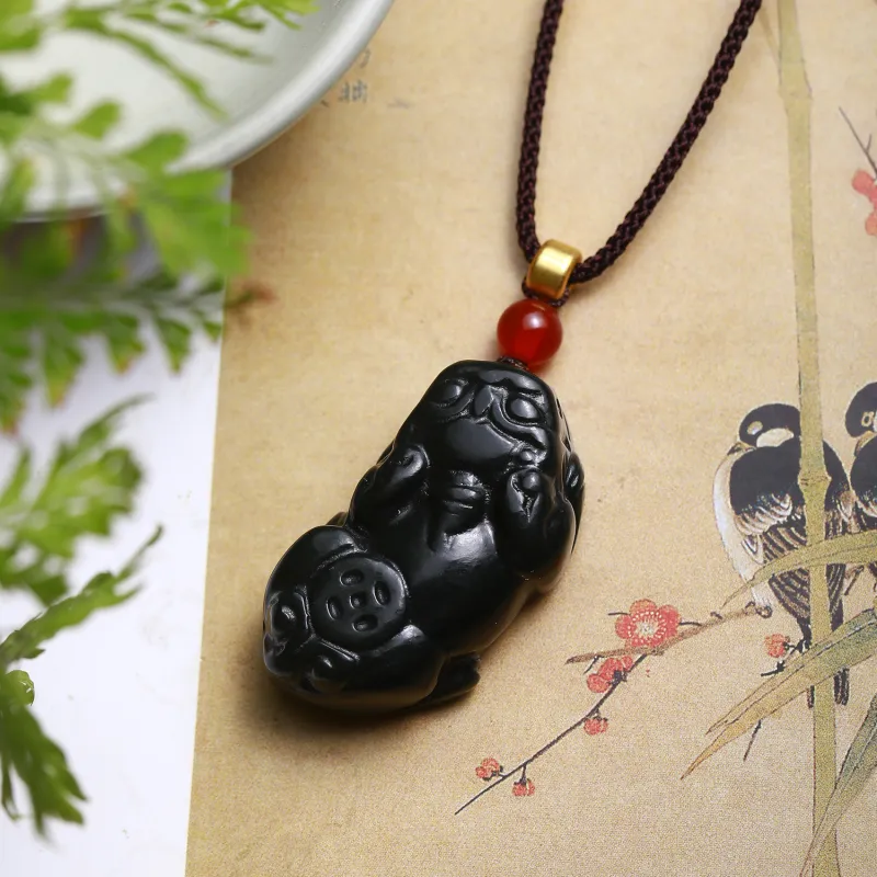 Artisan Lock Heart Jade Hetian Jade Necklaces Green Jade Unisex-5