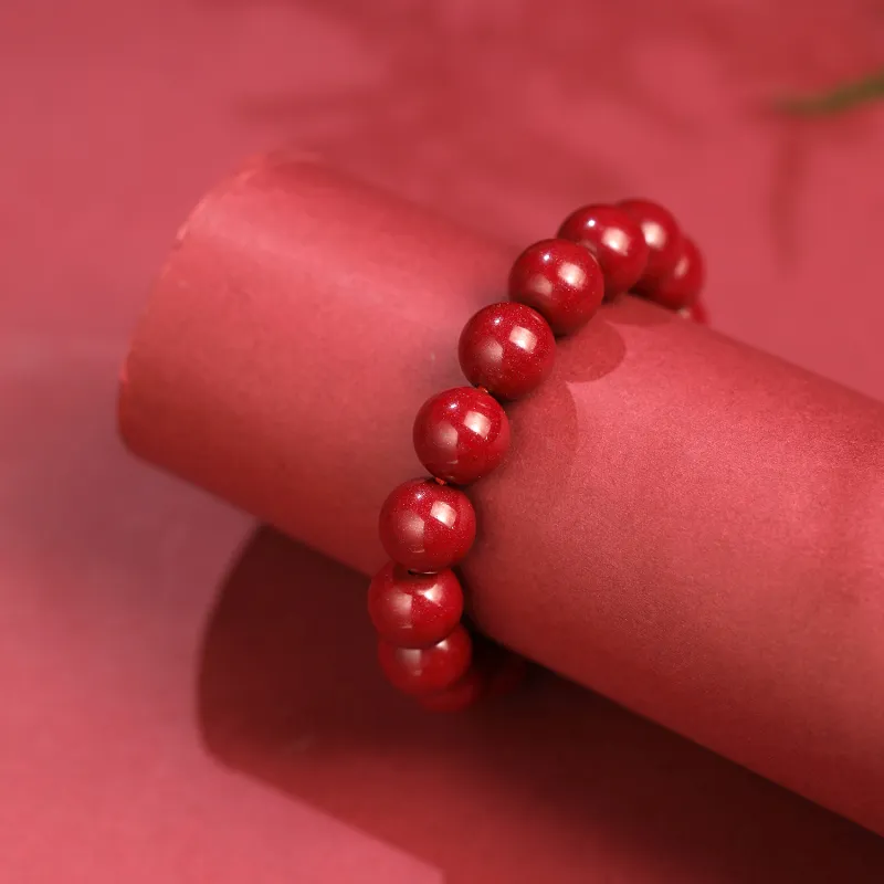 Artisan Lock Heart Jade Reconstructed Cinnabar Bracelets Unisex-1