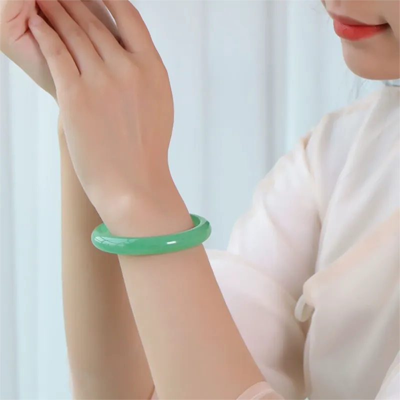 Artisan Lock Heart Jade Aventurine Jade Bangles Women's-1