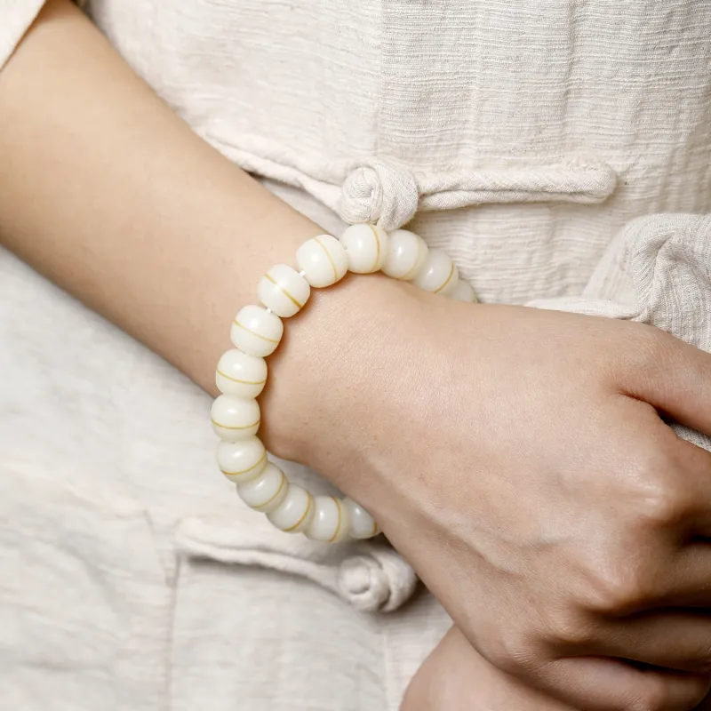 Artisan Lock Heart Jade White Jade Bodhi Bracelets Unisex-1