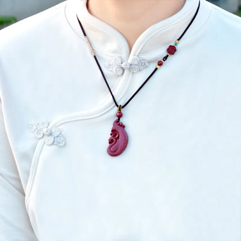 Artisan Lock Heart Jade Necklaces Unisex-3