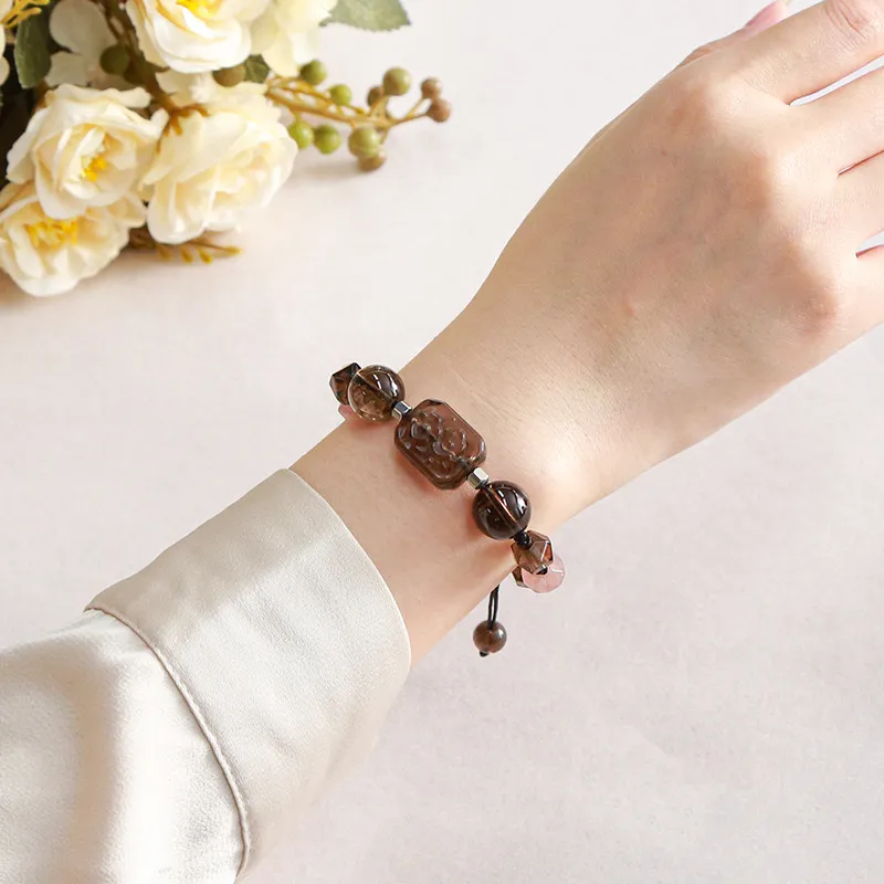 Artisan Lock Heart Jade Obsidian Bracelets Women's-1