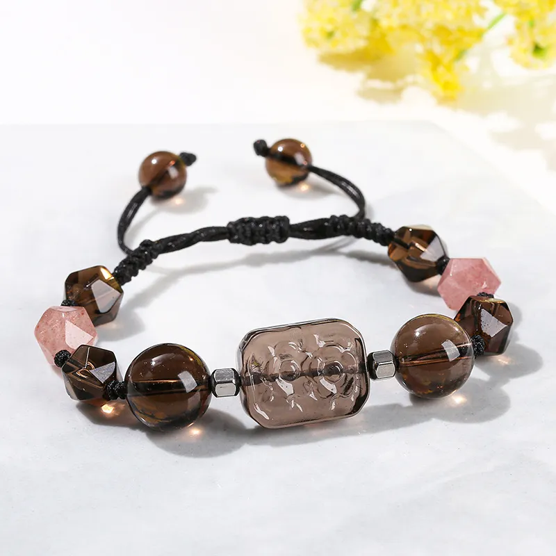 Artisan Lock Heart Jade Obsidian Bracelets Women's-3