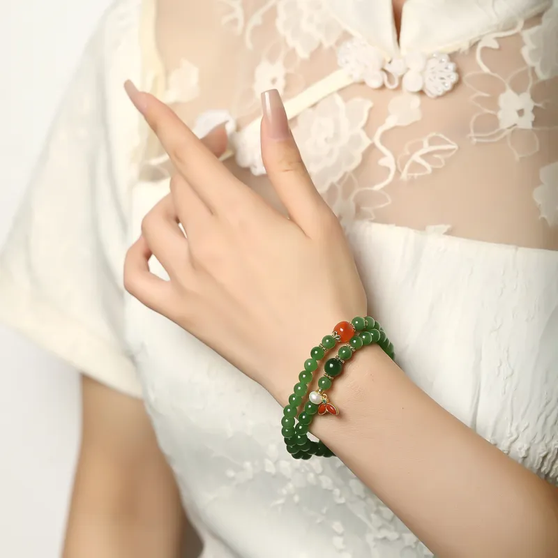 Artisan Lock Heart Jade Hetian Jade Hetian Jade Bracelets Women's Jasper-4