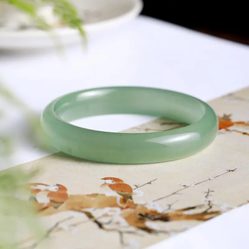 Artisan Lock Heart Jade Aventurine Bangles Women's-3