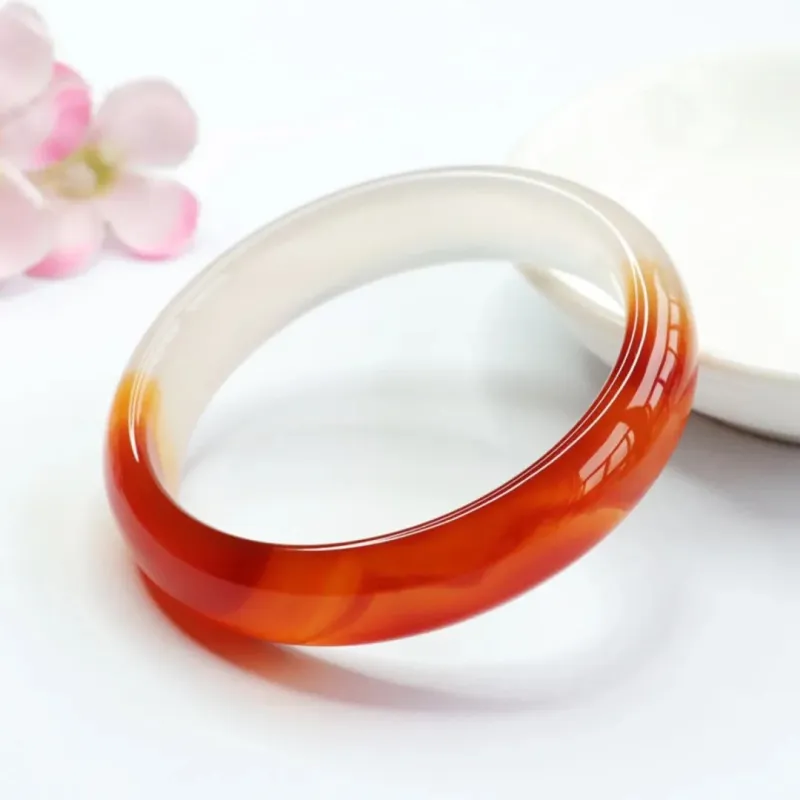 Artisan Lock Heart Jade Natural Chalcedony Bangles Unisex-4