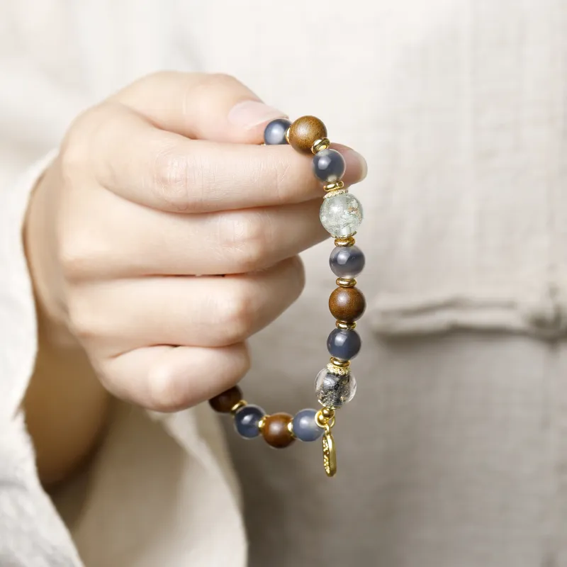 Artisan Lock Heart Jade Agate Bracelets Unisex-1