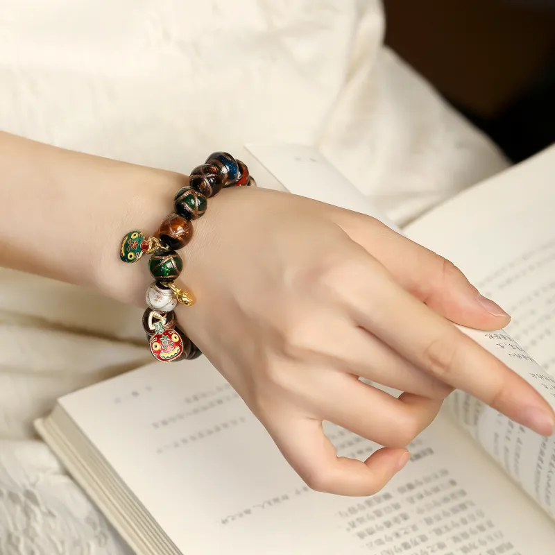 Artisan lock heart jade Bracelets Unisex-3