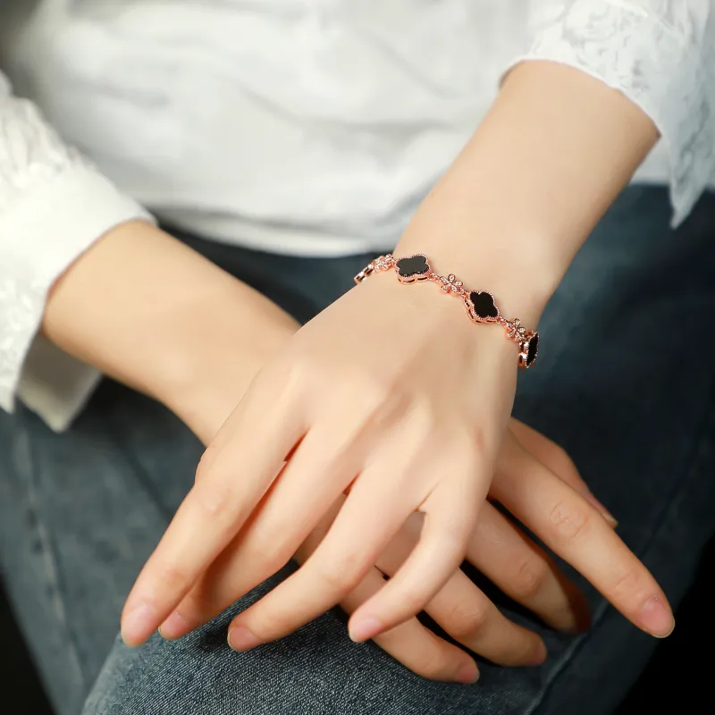Artisan Lock Heart Jade Black Agate Jade Necklaces Women's Agate-3