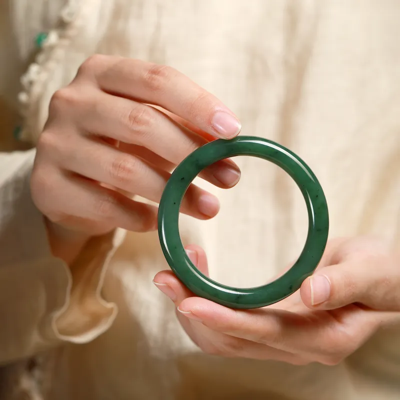 Artisan Lock Heart Jade Hetian Jade Jasper Hetian Jade Bangles Women's Jasper-3