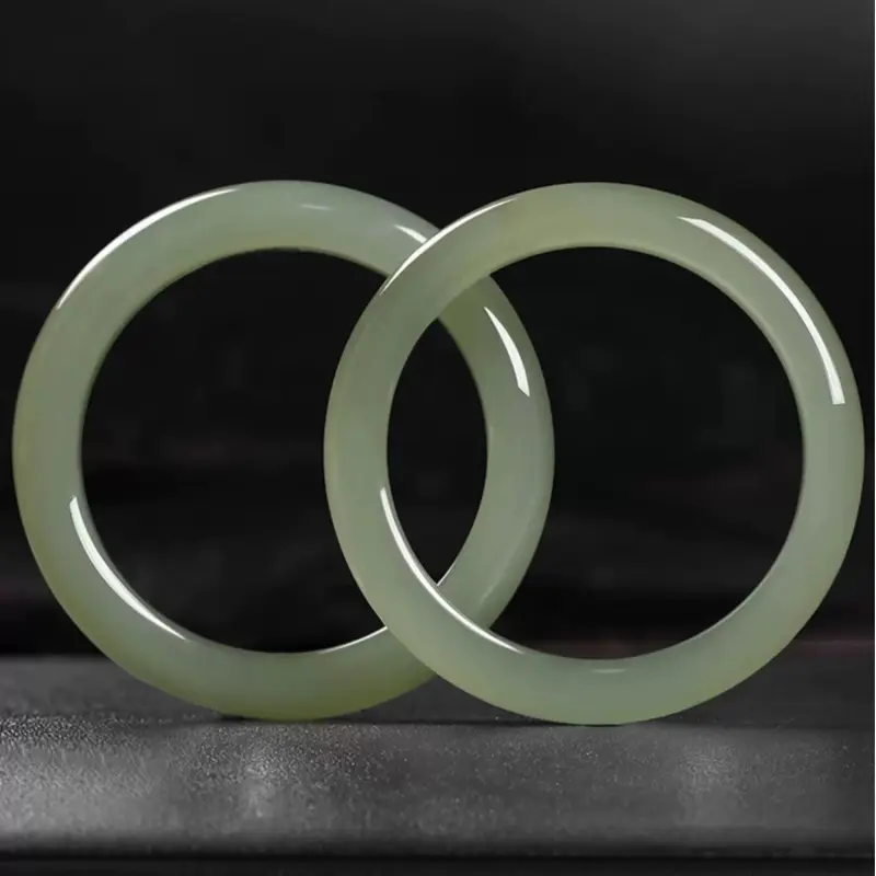 Artisan Lock Heart Jade Hetian Jade Bangles Green Jade Women's-6