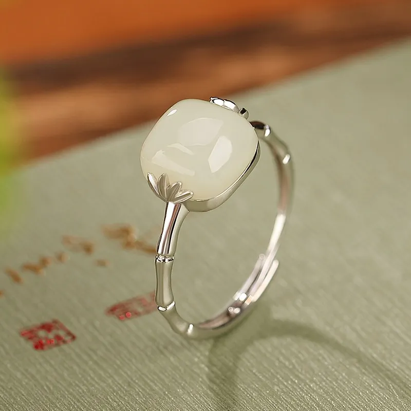 Artisan Lock Heart Jade Rings Jasper Unisex-13