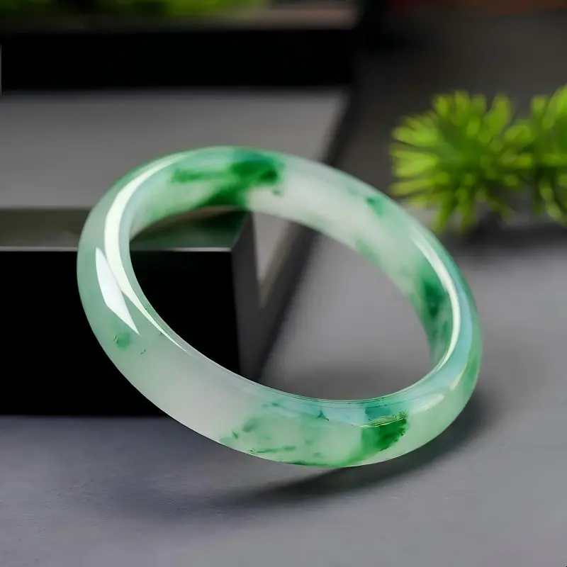 Artisan Lock Heart Jade African Emerald Bangles Women's-4