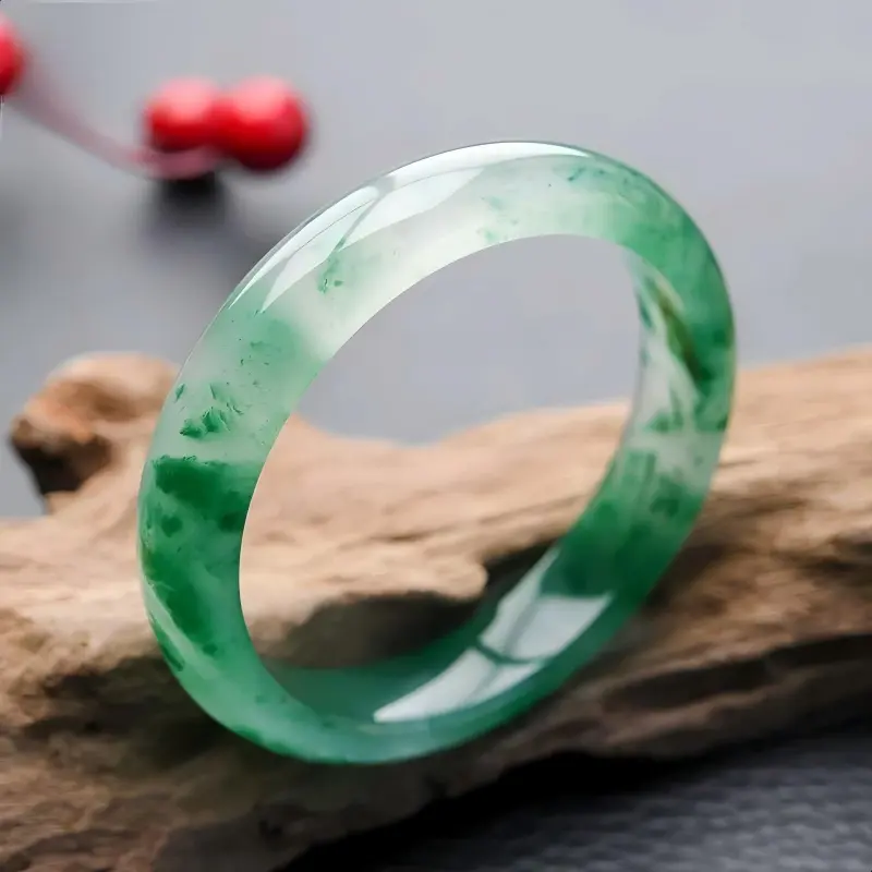 Artisan Lock Heart Jade African Emerald Bangles Women's-3
