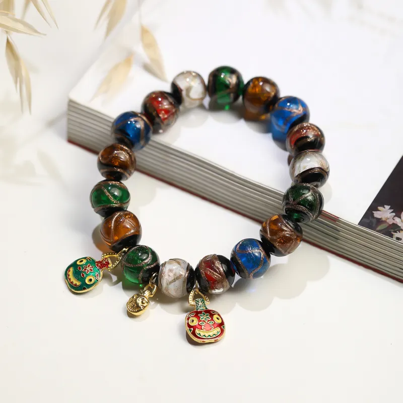Artisan lock heart jade Bracelets Unisex-2