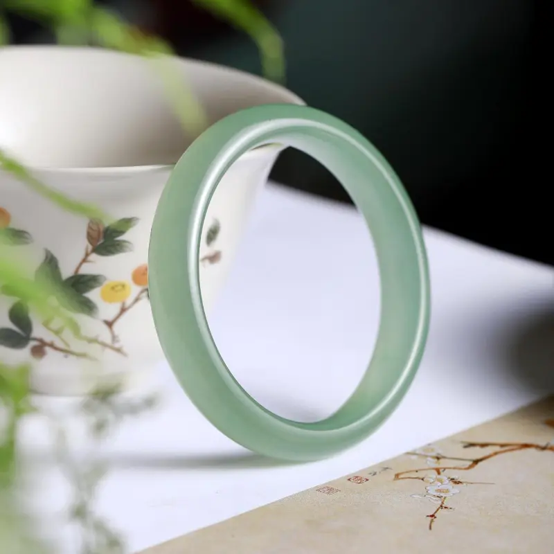 Artisan Lock Heart Jade Aventurine Bangles Women's-2