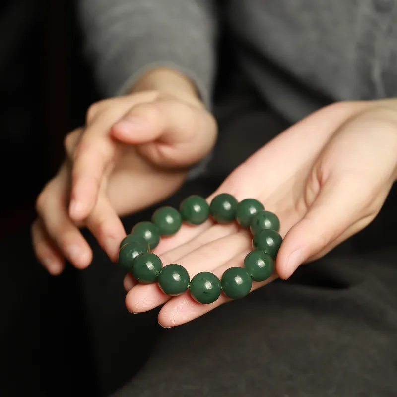 Artisan Lock Heart Jade Hetian Jade Bracelets Unisex Jasper-2