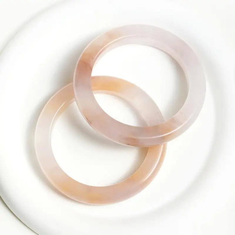 Artisan Lock Heart Jade Golden Silk Jade Bangles Women's-5