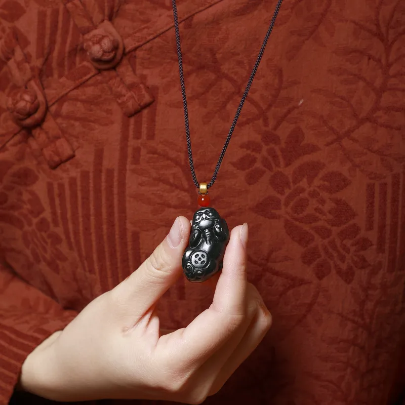 Artisan Lock Heart Jade Hetian Jade Necklaces Green Jade Unisex-2