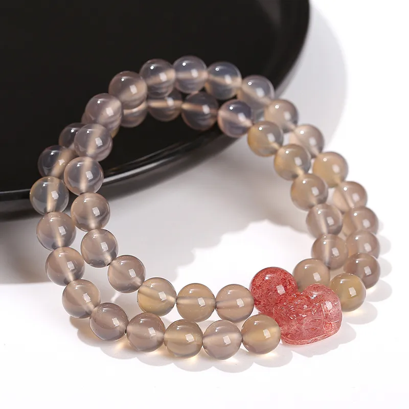 Artisan Lock Heart Jade Agate Bracelets Unisex-4