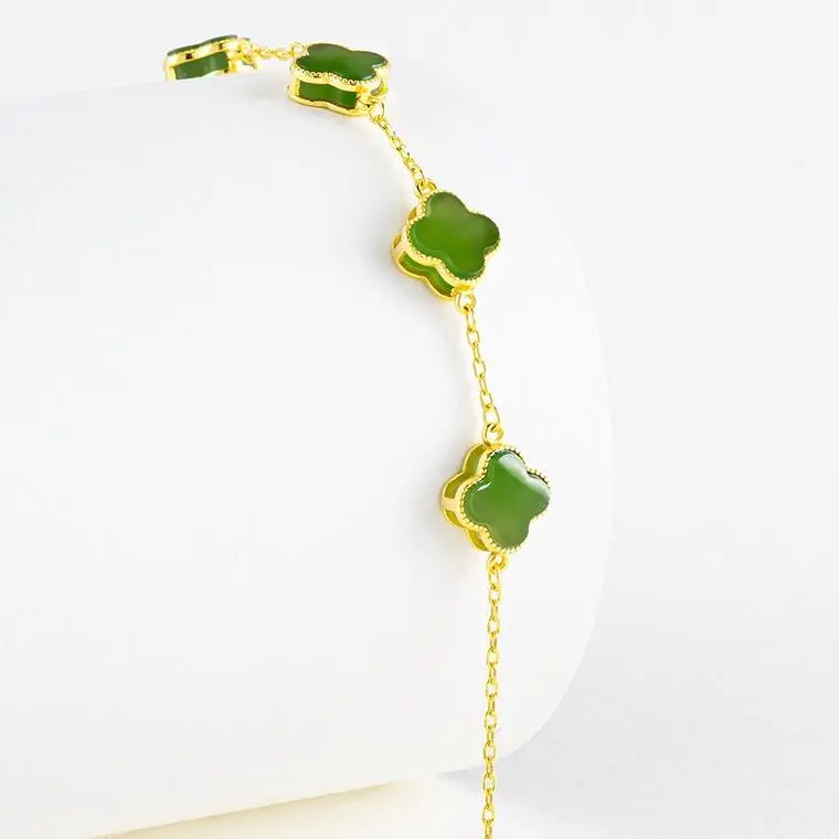 Artisan Lock Heart Jade Hetian Jade Bracelets Jasper Women's-4