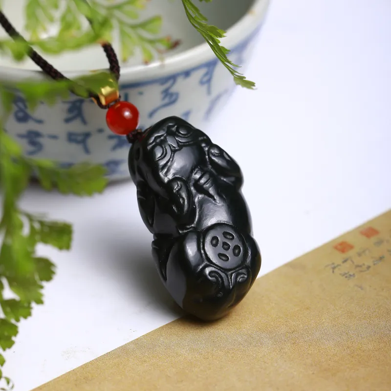 Artisan Lock Heart Jade Hetian Jade Necklaces Green Jade Unisex-4