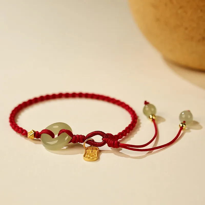 Artisan lock heart jade Hetian Jade Bracelets Unisex-4