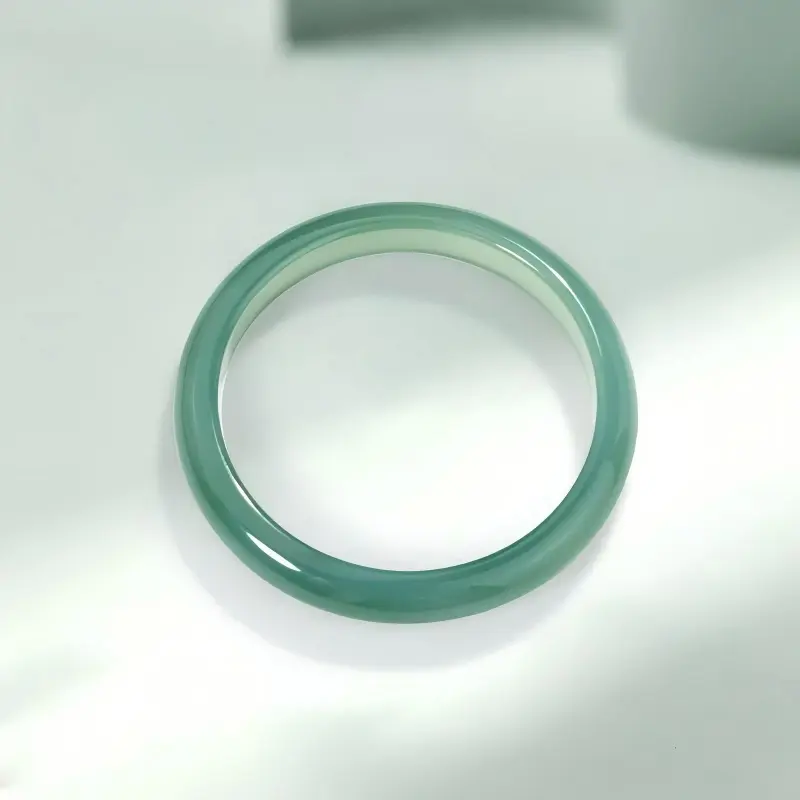 Artisan Lock Heart Jade Chalcedony Bangles Women's-3