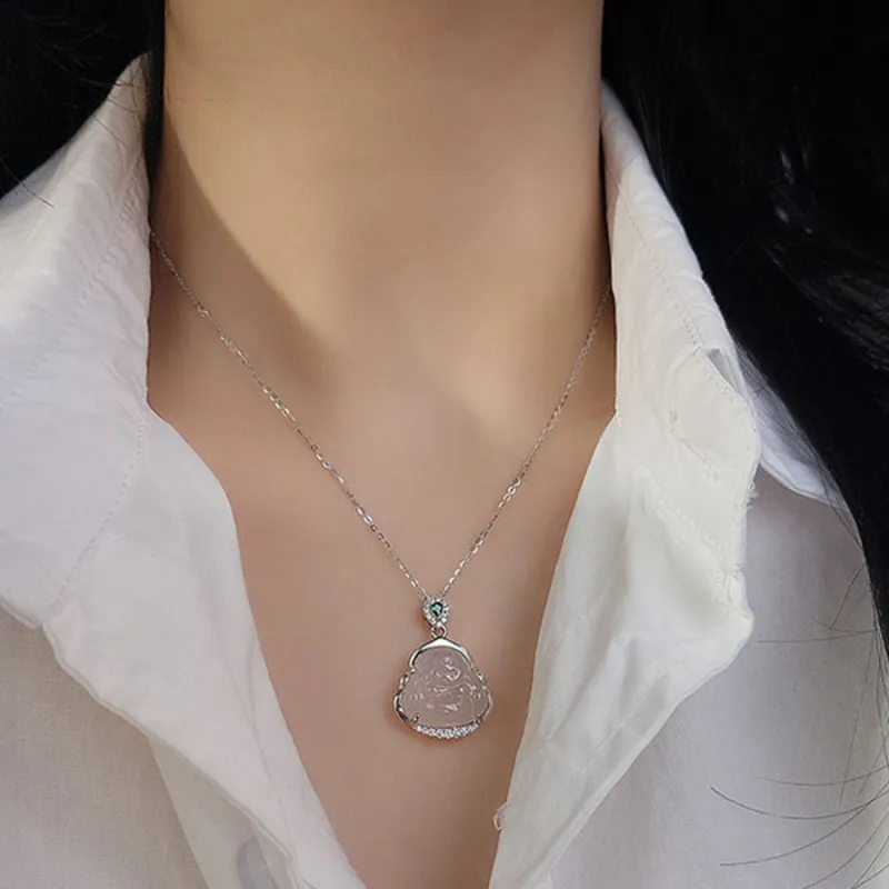 FUO Chalcedony Necklaces Unisex-4