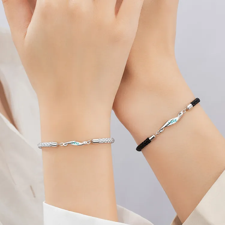 FUO S925 Silver Bracelets Unisex-3